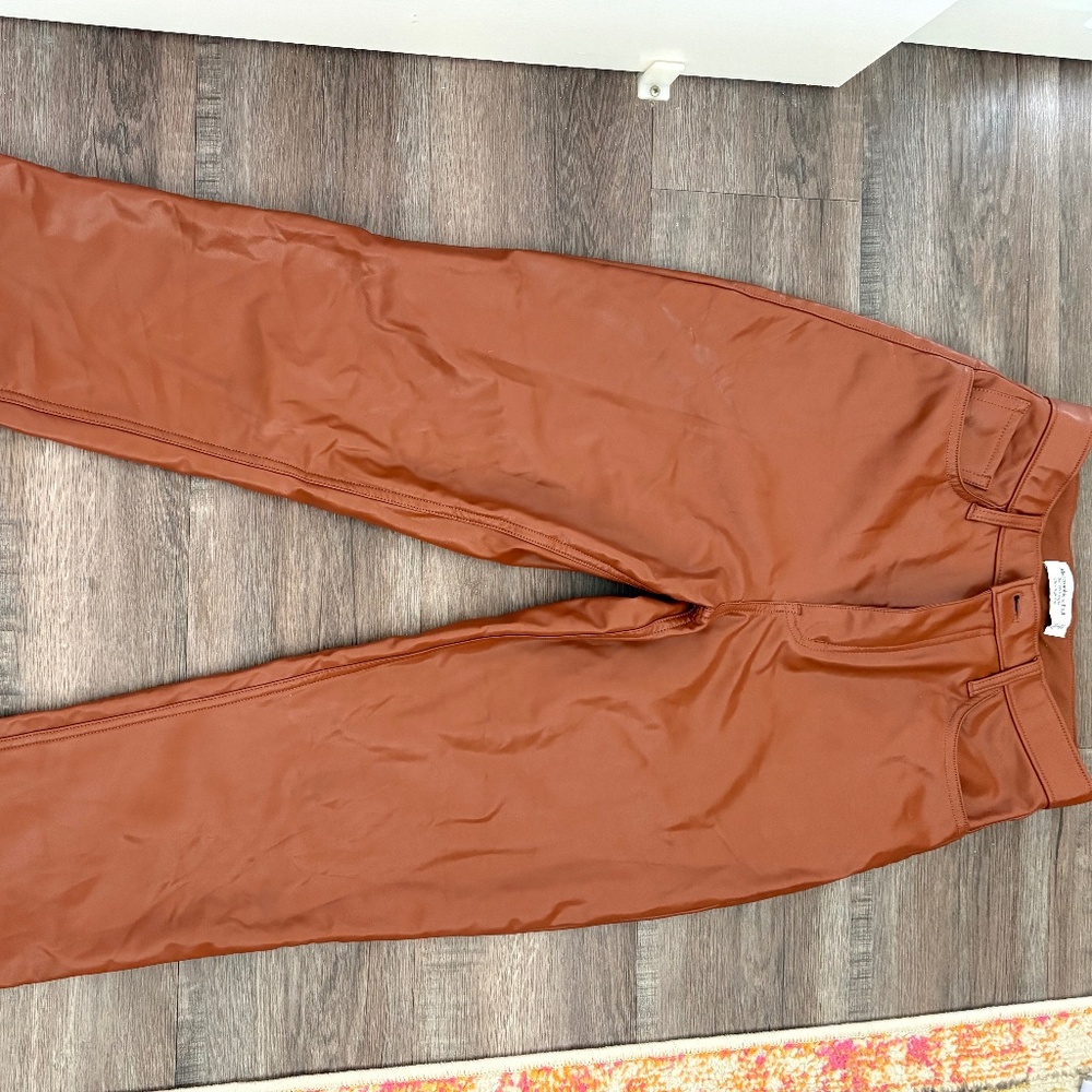 2 pairs of faux leather Abercrombie pants